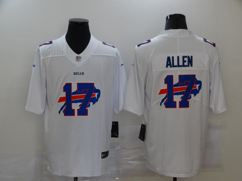 Men's Buffalo Bills #17 Josh Allen White Jersey